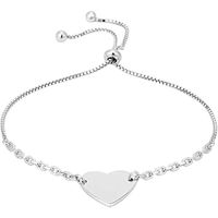 Vanbelle bracelets reglables de charme de coeur de bijoux en argent sterling avec placage de rhodium pour les femmes et les f