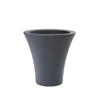 Pot de jardin conique évasé ECOS Lato 64 cm - Fabriqué en Italie - 100% recyclable - Pot en polyéthylène couleur anthracite