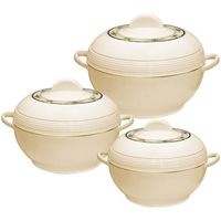 Ambiente 3pc hot pot ensemble de plats de service isolés, 6L, 8L & 10L, Crème