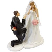 Figurine gâteau de mariage avec couple de mariés cage d'amour 13.5cm (x1) REF/SUJ4994