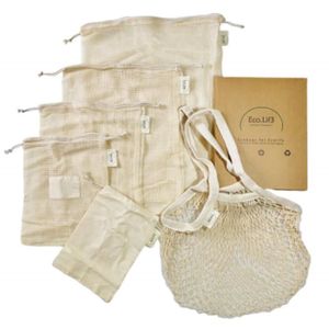 Ecodis 3 Sacs réutilisables XL pour légumes volumineux en coton bio