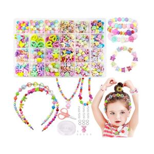 CRÉATION DE BIJOUX Perles Enfants Perles pour Bracelet Kit Perles Bij