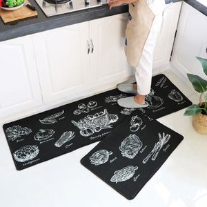 Levoberg Tapis de Cuisine Antid/érapant Tapis Cuisine Devant Evier Absorbant D/écoratif Lavable en Machine 40 60cm Chefs