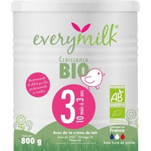 LAIT DE CROISSANCE Lait infantile Bio everymilk 3 croissance de 10 mo