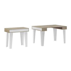 Home Innovation jusqu/´/à 14 Personnes ch/êne Clair bross/é Table Console Extensible rectangulaire avec rallonges jusqu/à 300 cm pour Salle /à Manger et s/éjour
