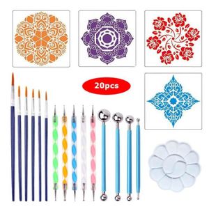 KIT MODELAGE 20pcs - Outils de pointage de Mandala en pierre, b