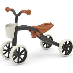 VEHICULE PORTEUR CHILLAFISH Porteur Quadie Basket Noir: trotteur bébé 4 roues avec panier, siège réglable en hauteur pour les enfants de 1 à 3 ans