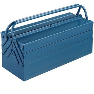 BOITE A OUTILS Boîte coffre à outils rangement pratique en acier - bleu - 580x220x210mm