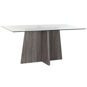 VIDRE - Table Repas Rectangulaire 160cm Plateau Verre -  -  Meubles, Salons, Literie