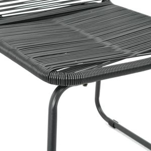 Ensemble table et chaise de jardin Salon de jardin 3 pcs Rotin PVC Noir Qqmora yy2835