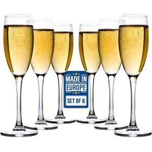 Coupe à Champagne CRYSTALIA Premium Cristal Flute Champagne Lot de 6