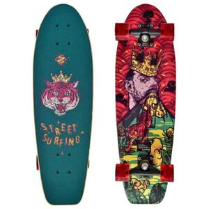 SKATEBOARD - LONGBOARD Planche de skate Street Surfing Cruiser Kicktail - royal tiger - 11 cm