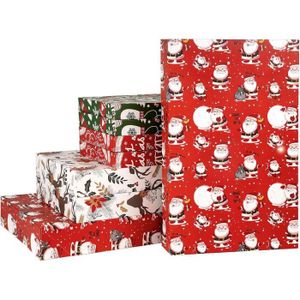 Boîte cadeau Paquet De 8 Boîtes-Cadeaux De Noël - Tailles Assorties De Gants De Père Noël, Boîtes De Flocons De Neige De Renne Avec Couver[h3189]