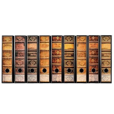 Codiarts. Lot D'Étiquettes Autocollantes Pour Classeurs A4 - Motif Livres Anciens Cuir - Style Vintage