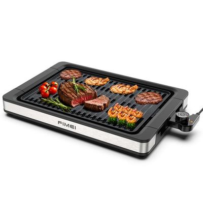 Grill électrique Portable - Intérieur/extérieur - Antiadhésif Sans Fumée - Beige