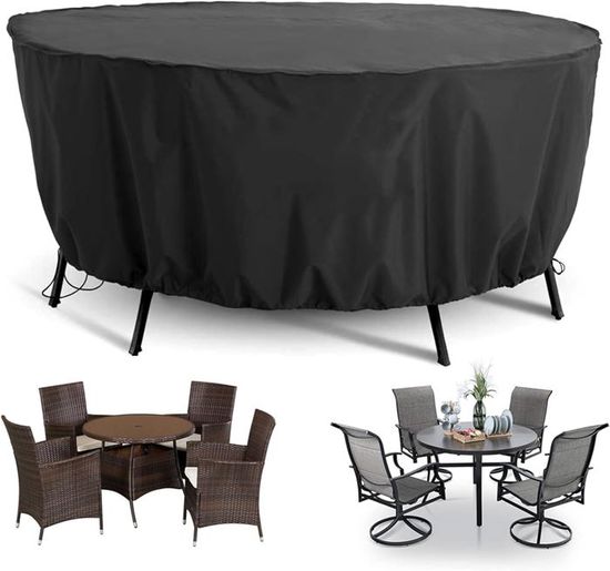 Housse De Protection Pour Salon De Jardin - 350x300x40 Cm - Imperméable Et Coupe-vent