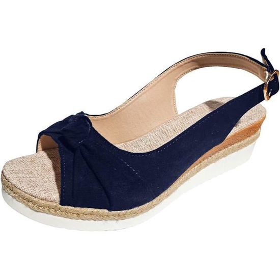 Sandales Compensées En Cuir Pour Femmes - Confortables, Orthopédiques, Idéales Pour L'été (mules Ouvertes)