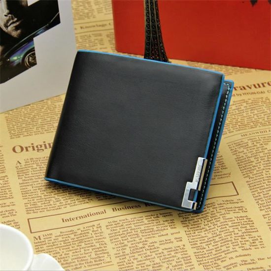 Porte-monnaie Homme En Cuir Luxe Deux Tons (cognac/noir) - Fait Main En France - Neuf Sans étiquettes