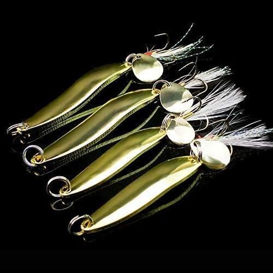 Lot De 15 Leurres De Pêche Lumineux En Plumes - Maquereau, Perche, Saumon & Cabillaud - Hameçons Acier Carbone Pour Eau Douce Et Salée