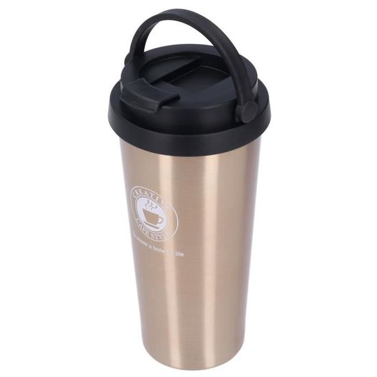 Tomotato Tasse Camping Acier Inoxydable 500ml Avec Couvercle Et Poignées Pliables