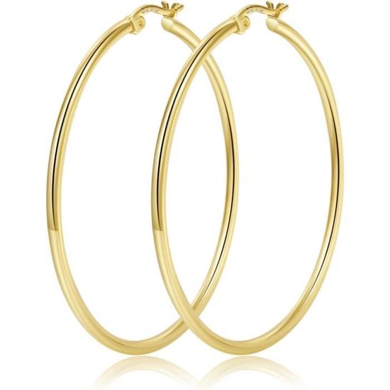 Boucles D'oreilles Créoles à Charnière En Argent Sterling - France