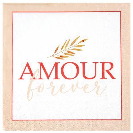 Serviette de table mariage "Amour Forever" (x20) REF/7645