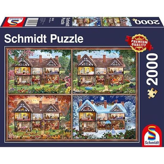 Puzzle 2000 pièces Maison des quatre saisons - Schmidt - Scène de vie - Adulte - 1500-2000 pièces