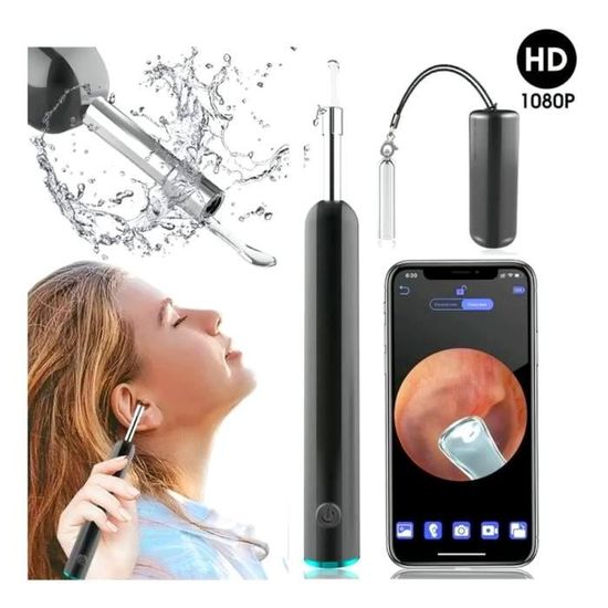 5.5 Caméra d'endoscope auriculaire, caméra de nettoyage visuel de l'oreille,  nettoyage en profondeur, nettoyeur d'oreille HD LED, otoscope d'oreille d'animaux  USB pour Android, tablette et PC, 2 Colo