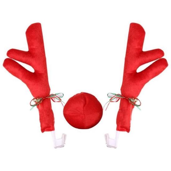 Kit Décorations Noël Voiture – Cornes LED, Nez Rouge, Queue, Peluche, 3 Modes Clignotants - 13