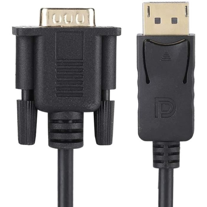 adaptateur display port vers vga, convertisseur de câble 1.8m haute définition 1080p hd dp vers vga pour ordinateur portable [A123]