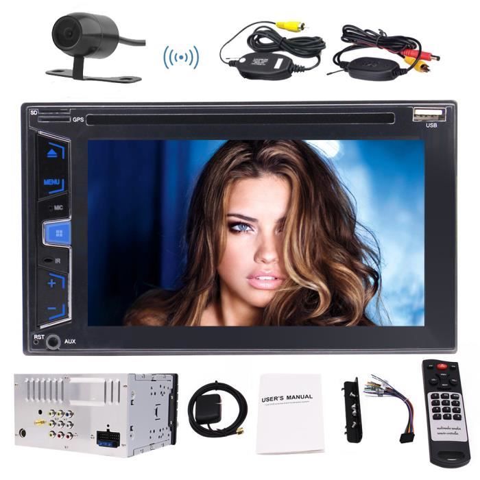 Eincar 6,2 pouces stéréo GPS Autoradio Bluetooth Radio En Dash 2 Double Din Car CD DVD Lecteur USB SD support AM FM RDS 7 Touches de