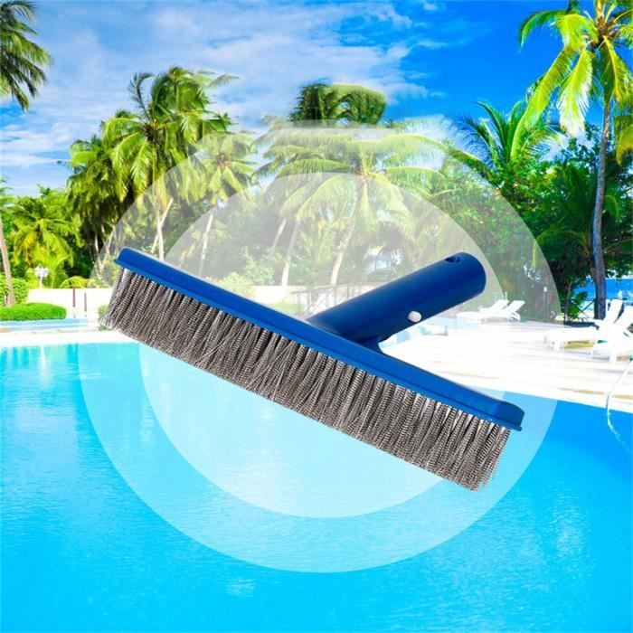 Articles de natation Brosse de nettoyage pour piscine Brosse de 10 po pour piscine et spa aux algues avec poils en acier