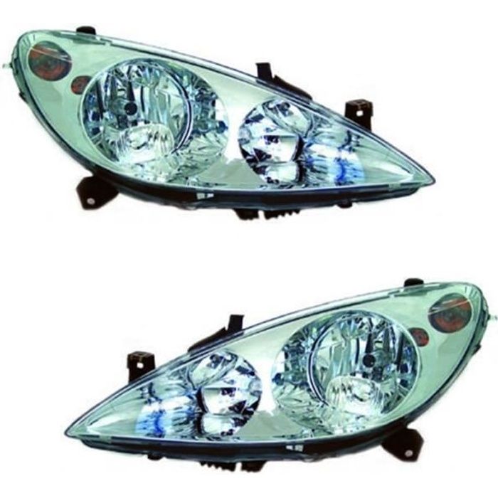 2 FEUX PHARE AVANT GAUCHE + DROIT CONDUCTEUR PASSAGER PEUGEOT 307 BERLINE SW ET CC 2001 A 06/2005