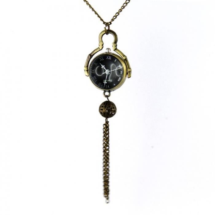 Pendentif montre pas cher antique pour femme vintage steampunk Doré Métal Pendentif