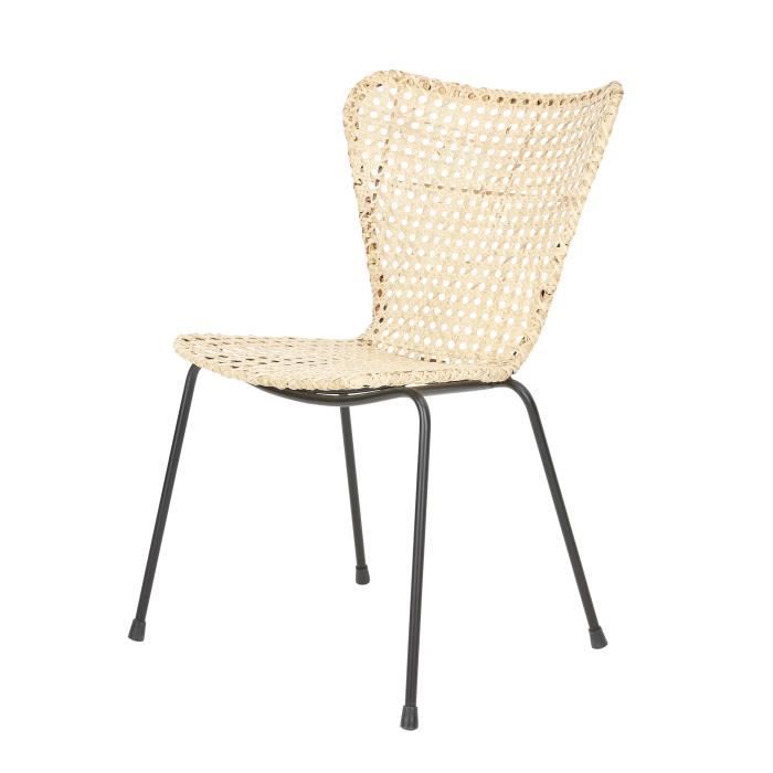 Chaise LOANE - Rotin/Métal
