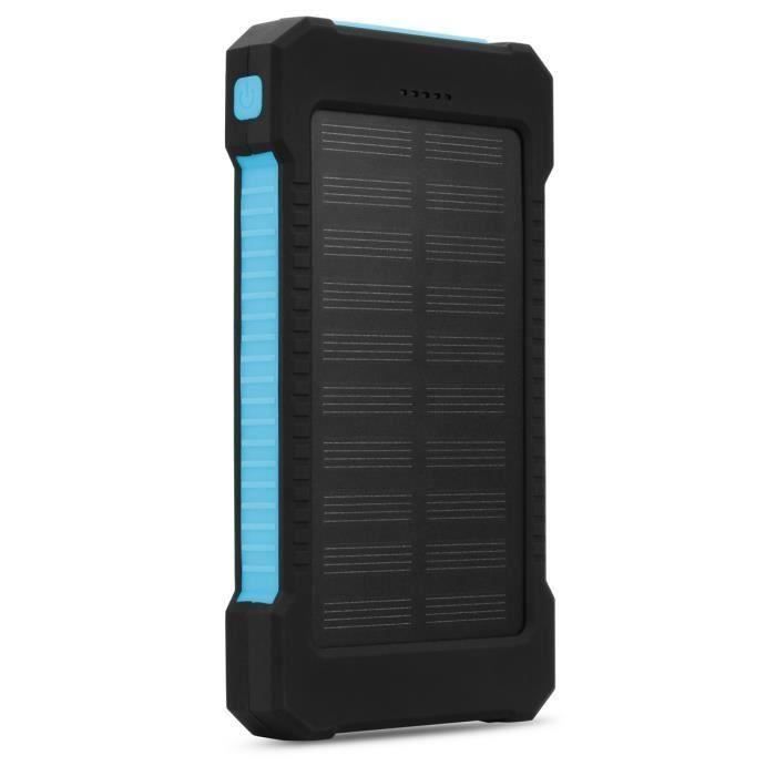 Floureon Banque d'énergie Solaire 10000mAh Portable double USB Chargeur Solaire pour Smartphone Lampe de Poche LED Batterie E