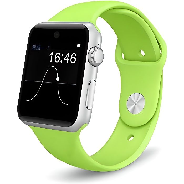Montre Connectée Smartphone Android, Apple iOS et Windows Bluetooth 4.0 Montre Intelligente avec Support Carte SIM Carte SD et Fonct