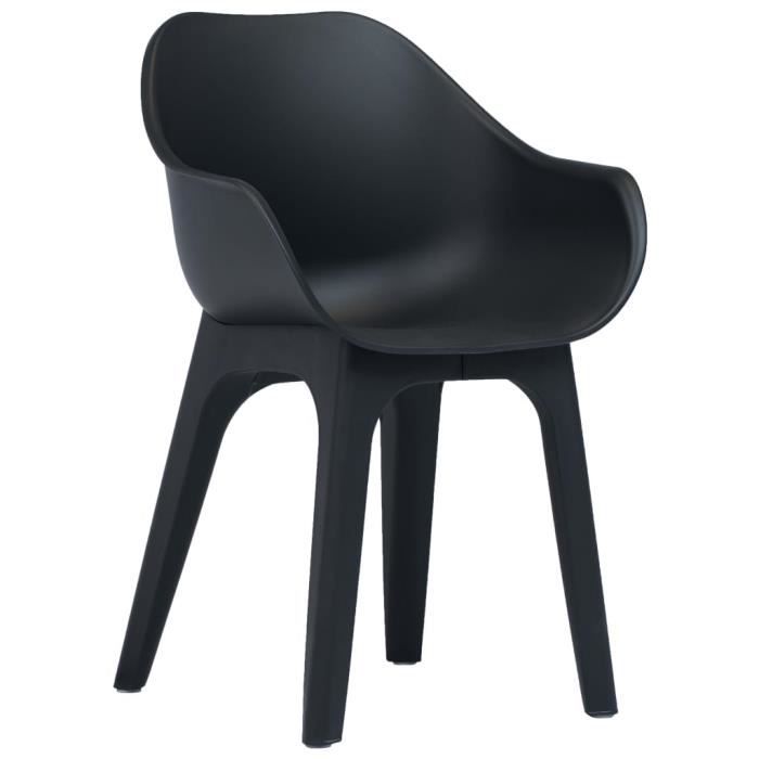 Haute qualité- Salon de jardin 7 pcs Salon de jardin - Ensemble Table et Chaises Plastique Anthracite @669362