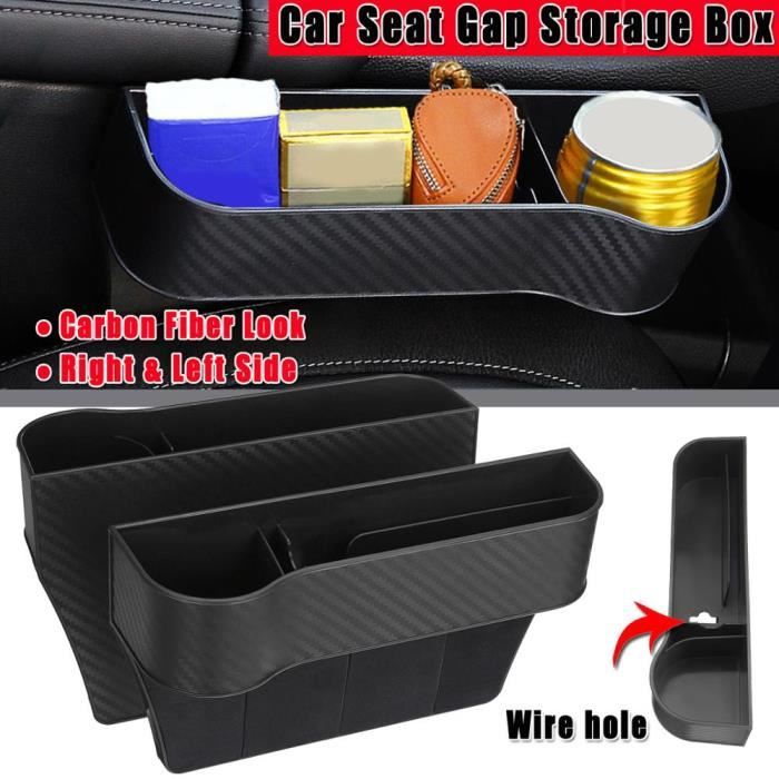 Rangement,Côté conducteur de voiture ABS siège en plastique espace boîte de rangement organisateur de poche - Type CarbonBlack Pair