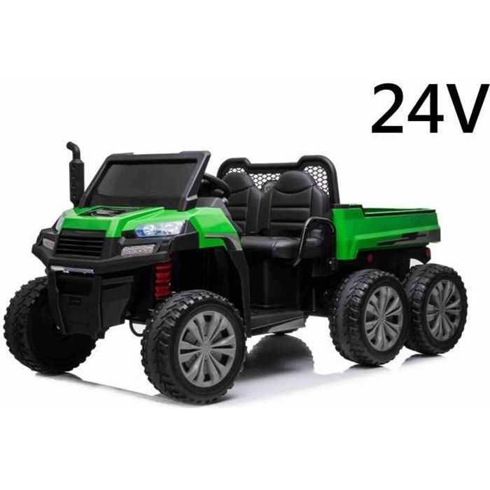 Voiture électrique agricole sous licence RIDER 24V 6X6 avec 4 roues motrices 4 X 100W, batterie 24V/7Ah, roues EVA