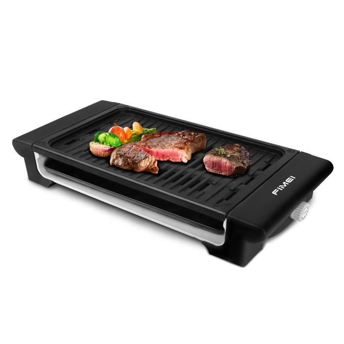 Grille Electrique FIMEI Barbecue de table Sans Fumée,Température Réglable,Bac à eau, Noir