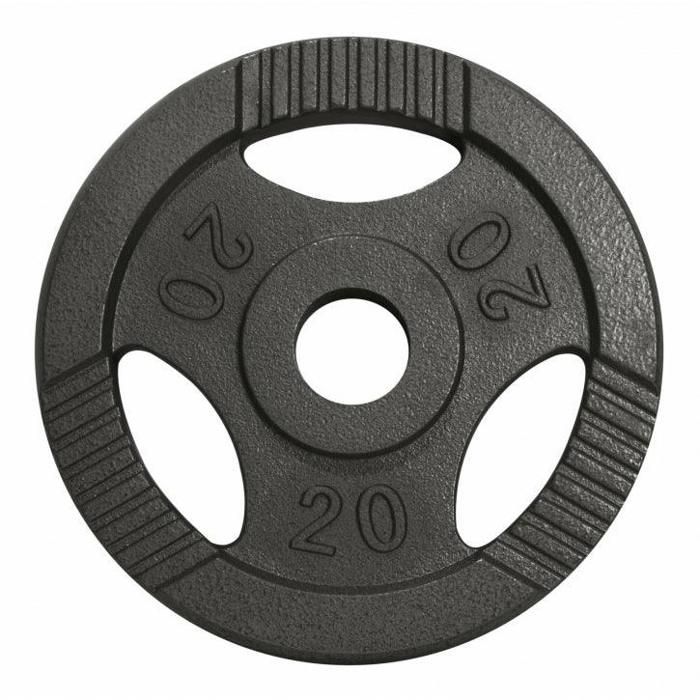 Poids olympiques en fonte avec poignées de 20 kg - 51 mm - gris