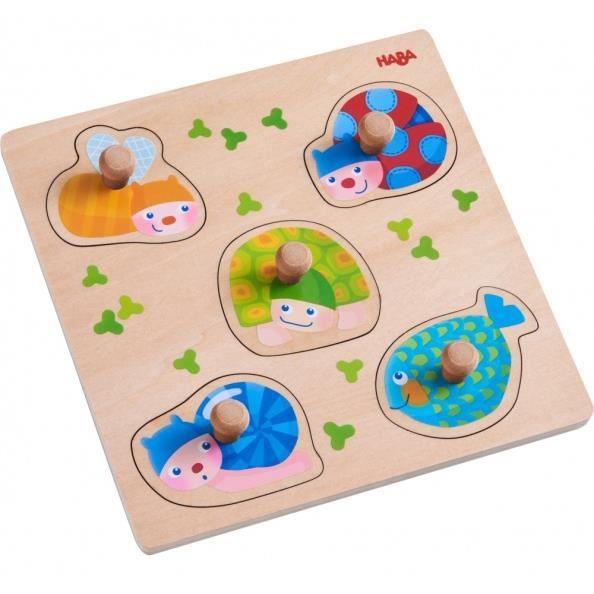 Haba puzzle forme animaux colorés 6 pièces
