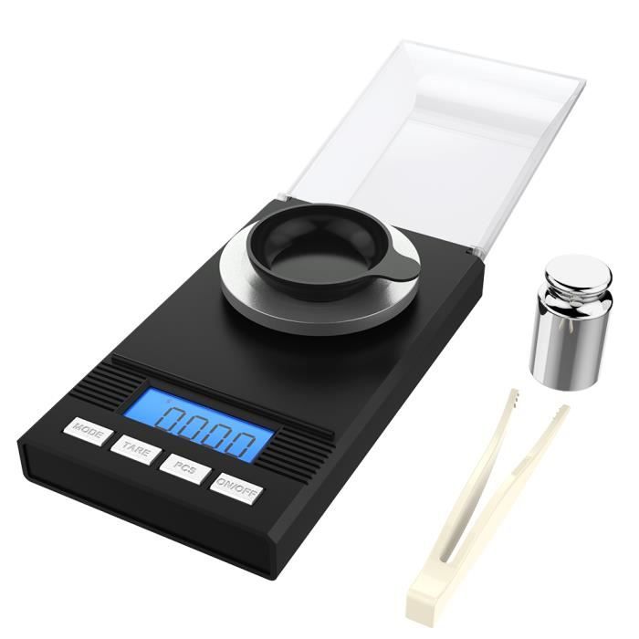 Homgeek Mini Balance de Precision 0.001-50g, Balance de Proche Numérique pour Bijoux, Cuisine et Médicaments, Affichage LCD High