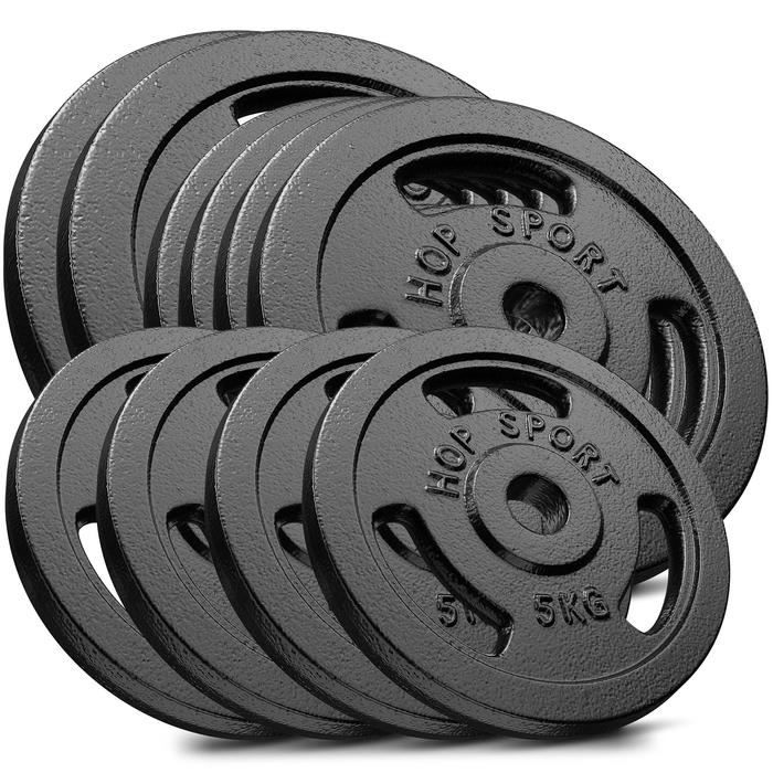 HS Hop-sport Disques en Fonte 90kg (2x15kg, 4x10kg, 4x5kg) SET AAF