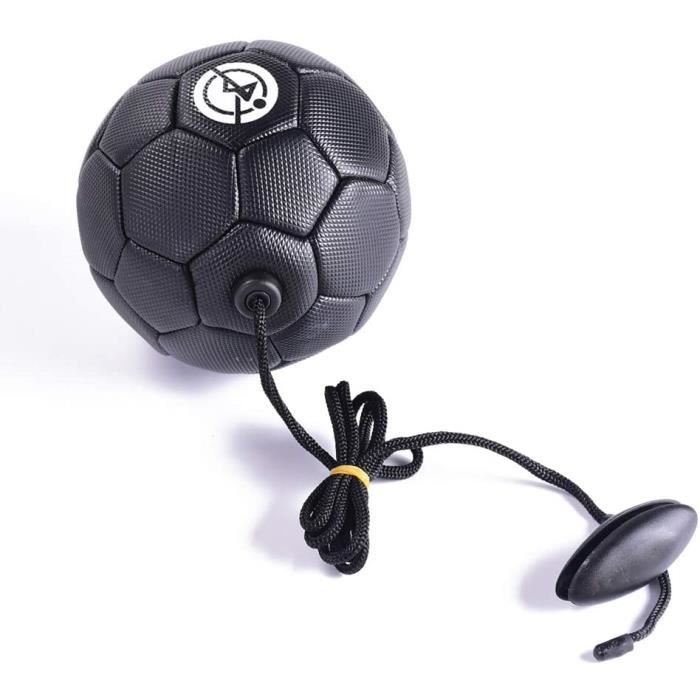 Mini ballon de football noir avec élastique pour apprendre à jongler