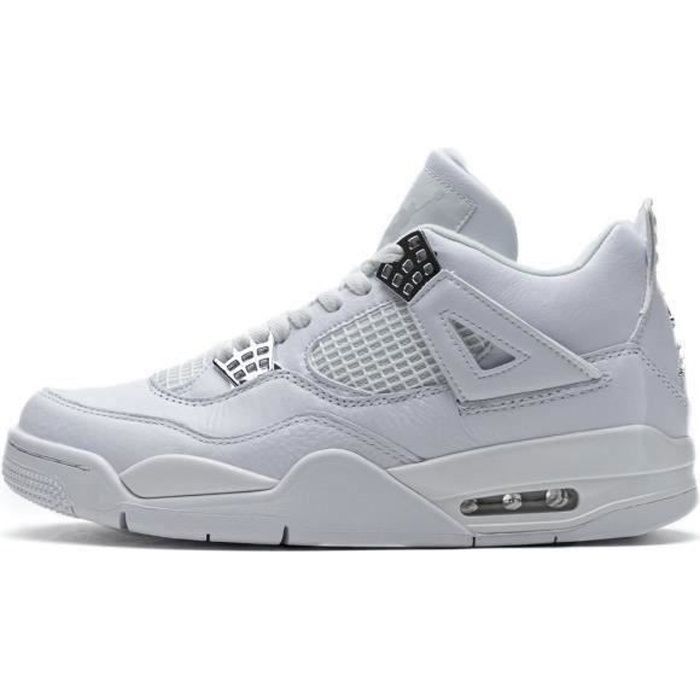 Airs NIKEs Jordans 4 Retro Chaussures de Basket Pas Cher AJ4 pour Femme Homme blanc