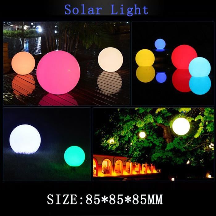 Éclairage d'Ambiance Lampe Boule Lumineuse LED de décor de jardin de piscine Lumière colorée Sans télécommande