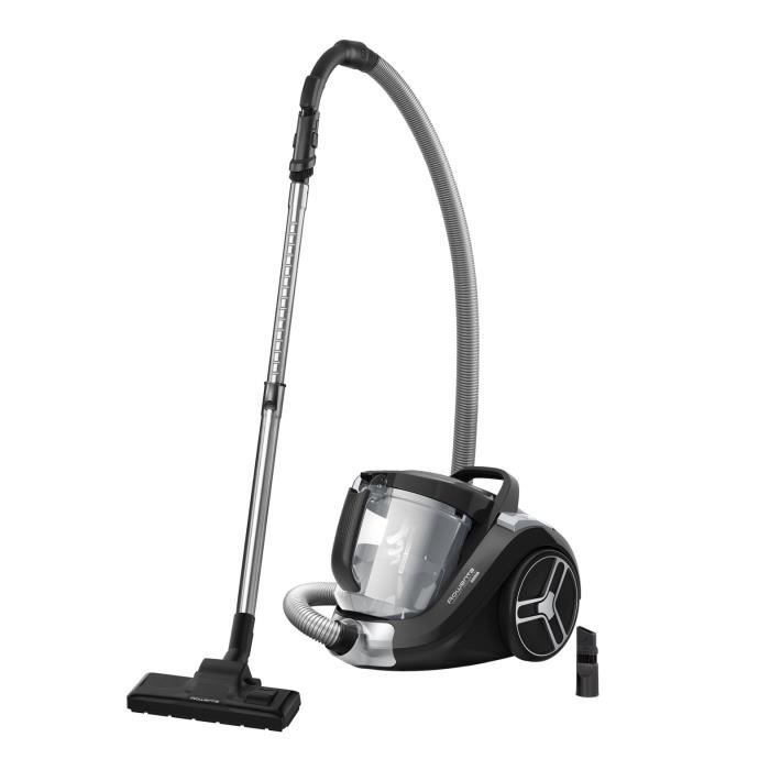 ROWENTA Aspirateur sans sac, Capacité 2,5 L, Puissance 550 W, Haute filtration, Compact, Performant, Power XXL, Noir/gris RO4825EA