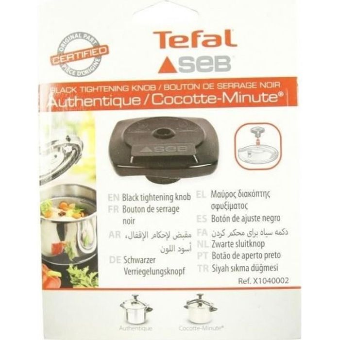 POIGNEE DE SERRAGE NOIR POUR AUTOCUISEUR / COCOTTE MINUTES SEB